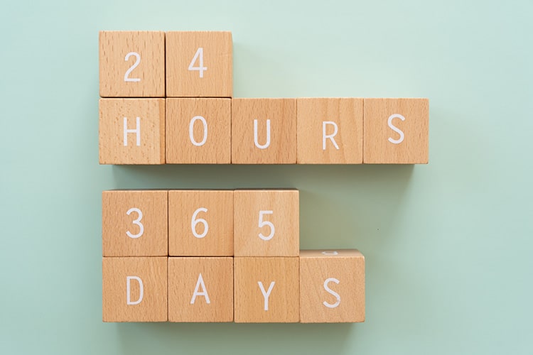 24時間365日対応のイメージ写真